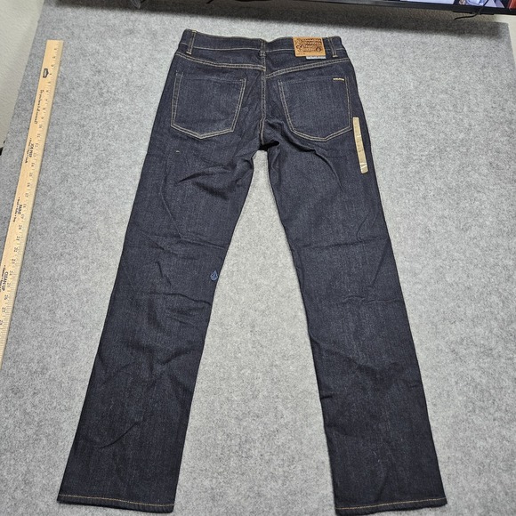Volcom Solver 31x31 Modern Straight Jeans Dark Blue Wash Mens - Picture 4 of 14